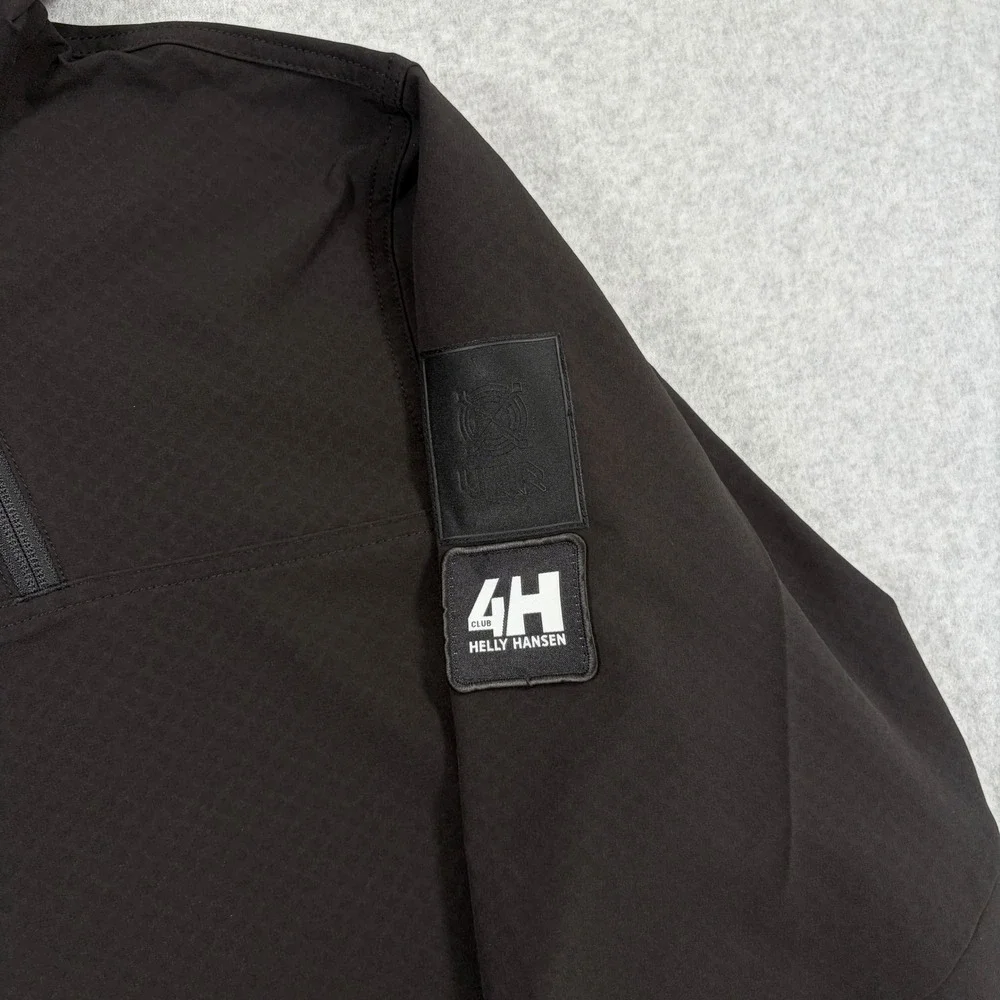 Helly Hansen ULLR D Shield Hoodie Size XL Tech Softshell 1/4 Ski Jacket Black